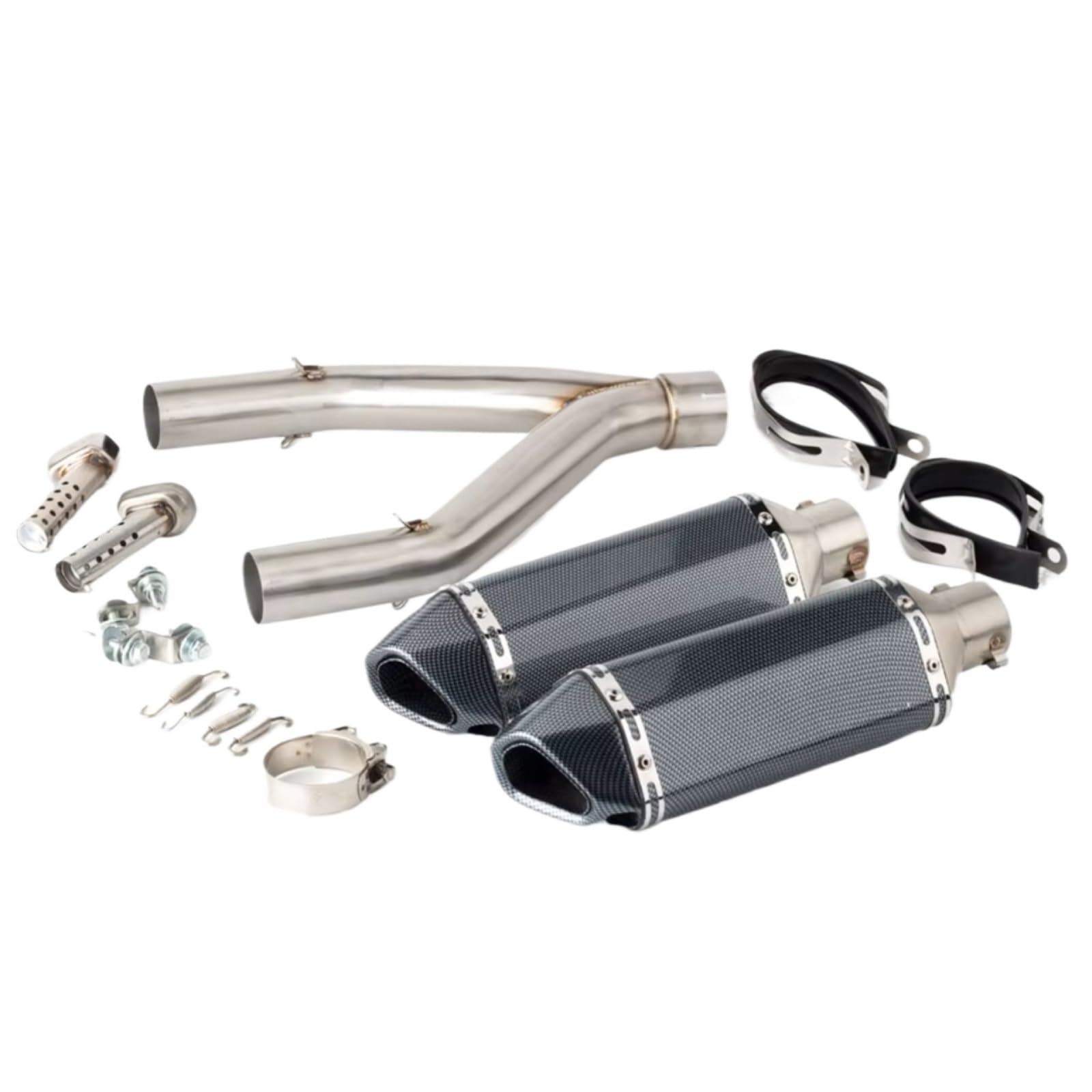 PQAIECXD Motorradauspuff Kompatibel Mit Aprilia Für SMV750 2008 2009 2010 2011 2012 2013 2014 2015 2016 Motorrad-Schalldämpfer-Auspuffverbindungsrohr Mit DB-Killer(B) von PQAIECXD