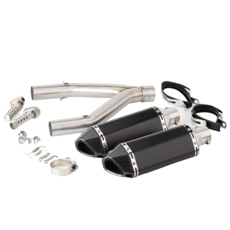PQAIECXD Motorradauspuff Kompatibel Mit Aprilia Für SMV750 2008 2009 2010 2011 2012 2013 2014 2015 2016 Motorrad-Schalldämpfer-Auspuffverbindungsrohr Mit DB-Killer(D) von PQAIECXD