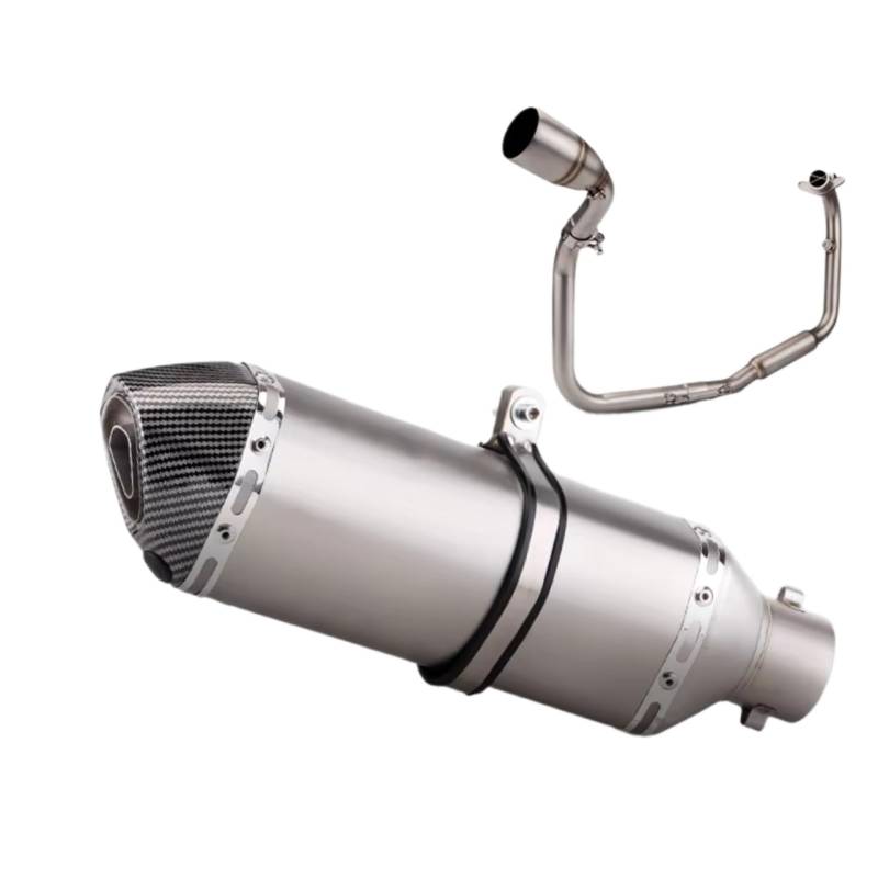 PQAIECXD Motorradauspuff Kompatibel Mit Benelli Für TNT125 2016 2017 2018 2019 2020 2021 2022 Motorradauspuff Modifizieren Sie Das Vordere Verbindungsrohr 370 MM Schalldämpfer(Type C) von PQAIECXD