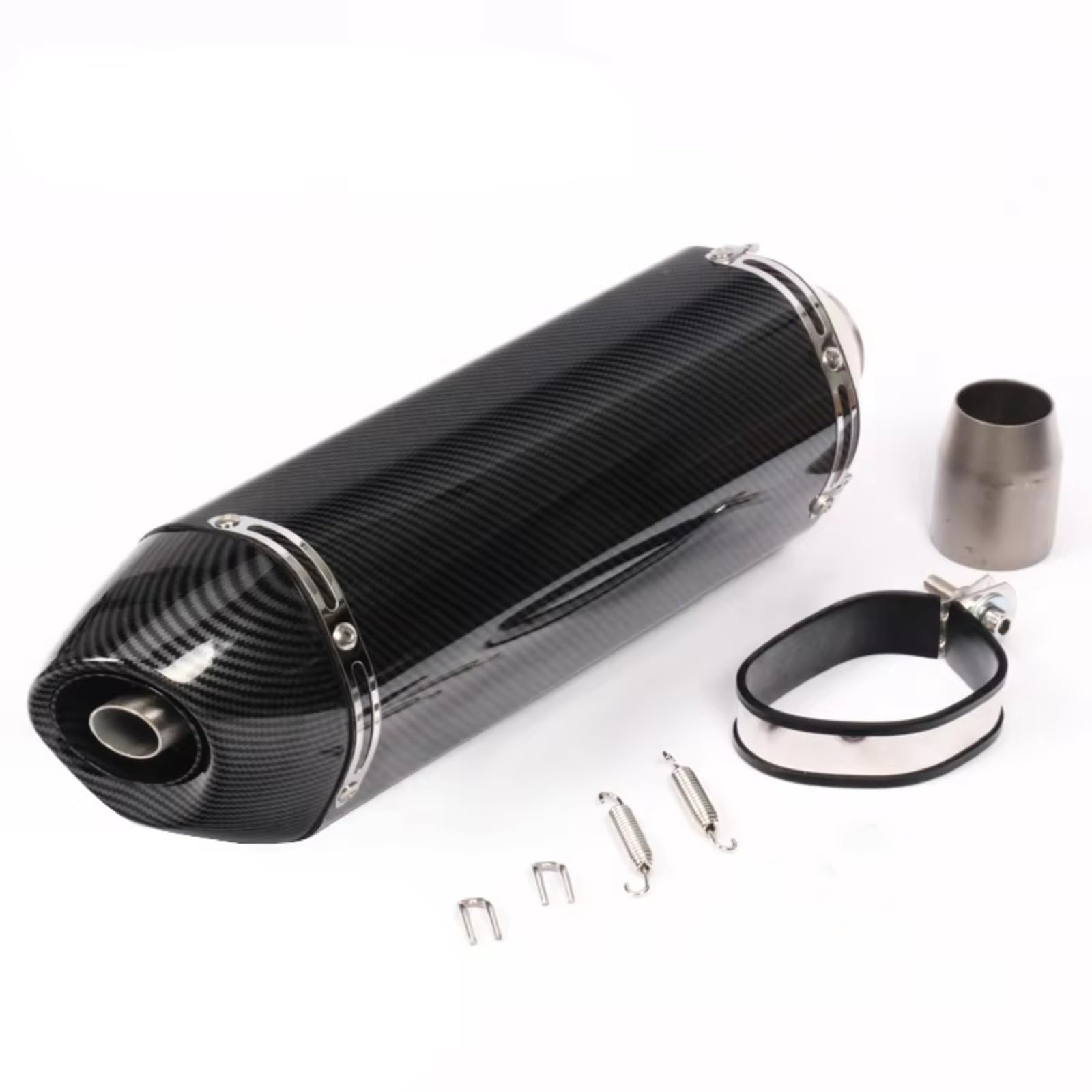 PQAIECXD Motorradauspuff Kompatibel Mit CBR500R Für R6 Motorrad-Schalldämpfer, Auspuffrohr DB Killer, 51 Mm, Universeller Motorrad-Auspuff(D Fake Carbon Color) von PQAIECXD