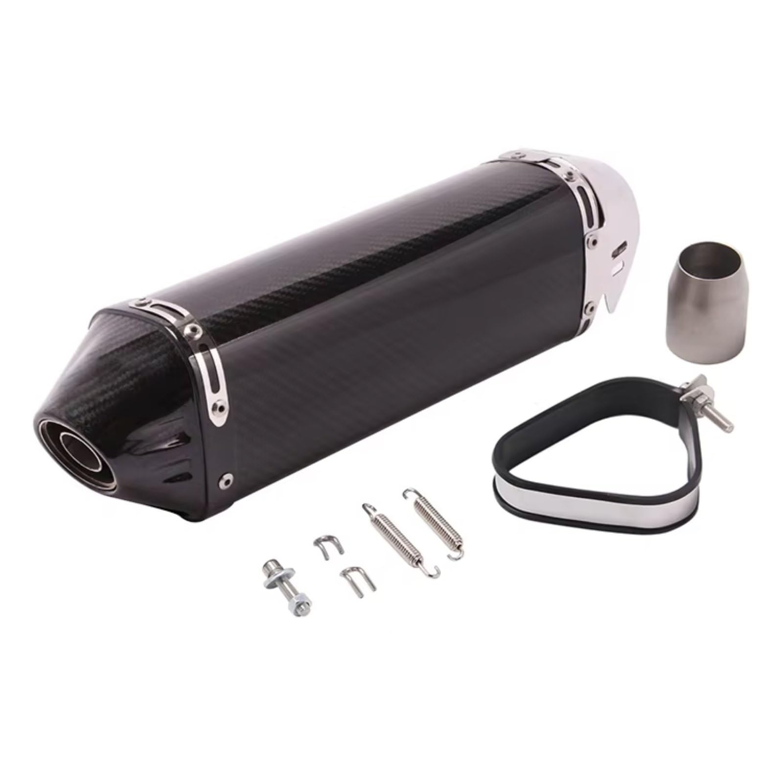 PQAIECXD Motorradauspuff Kompatibel Mit CBR500R Für R6 Motorrad-Schalldämpfer, Auspuffrohr DB Killer, 51 Mm, Universeller Motorrad-Auspuff(G Full Carbon) von PQAIECXD