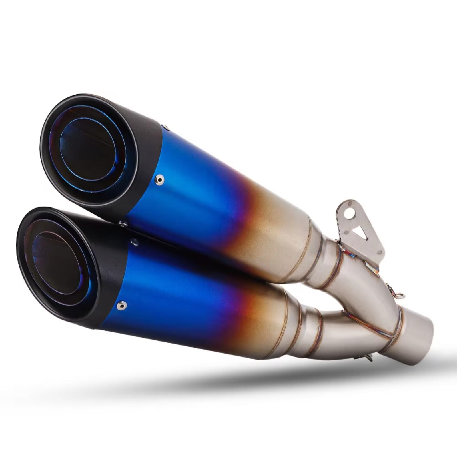 PQAIECXD Motorradauspuff Kompatibel Mit CBR650R-Motorradzubehör. Universeller 51-mm-Motorradauspuff. Modifizierter Doppelauslass-Dreischicht-Schalldämpfer.(Type C) von PQAIECXD