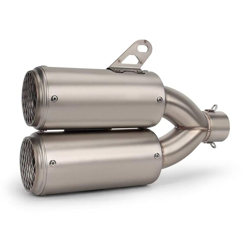 PQAIECXD Motorradauspuff Kompatibel Mit Ducati Für Monster 950, Modifizierter Motorrad-Auspuffschalldämpfer, Universeller 51-mm-Doppelauslass-Auspuffschalldämpfer von PQAIECXD