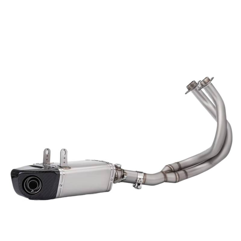 PQAIECXD Motorradauspuff Kompatibel Mit Für ER6N 2012 2013 2014 2015 2016 Motorrad Modify Box Bottom Exhaust Front Link Pipe Schalldämpfer von PQAIECXD