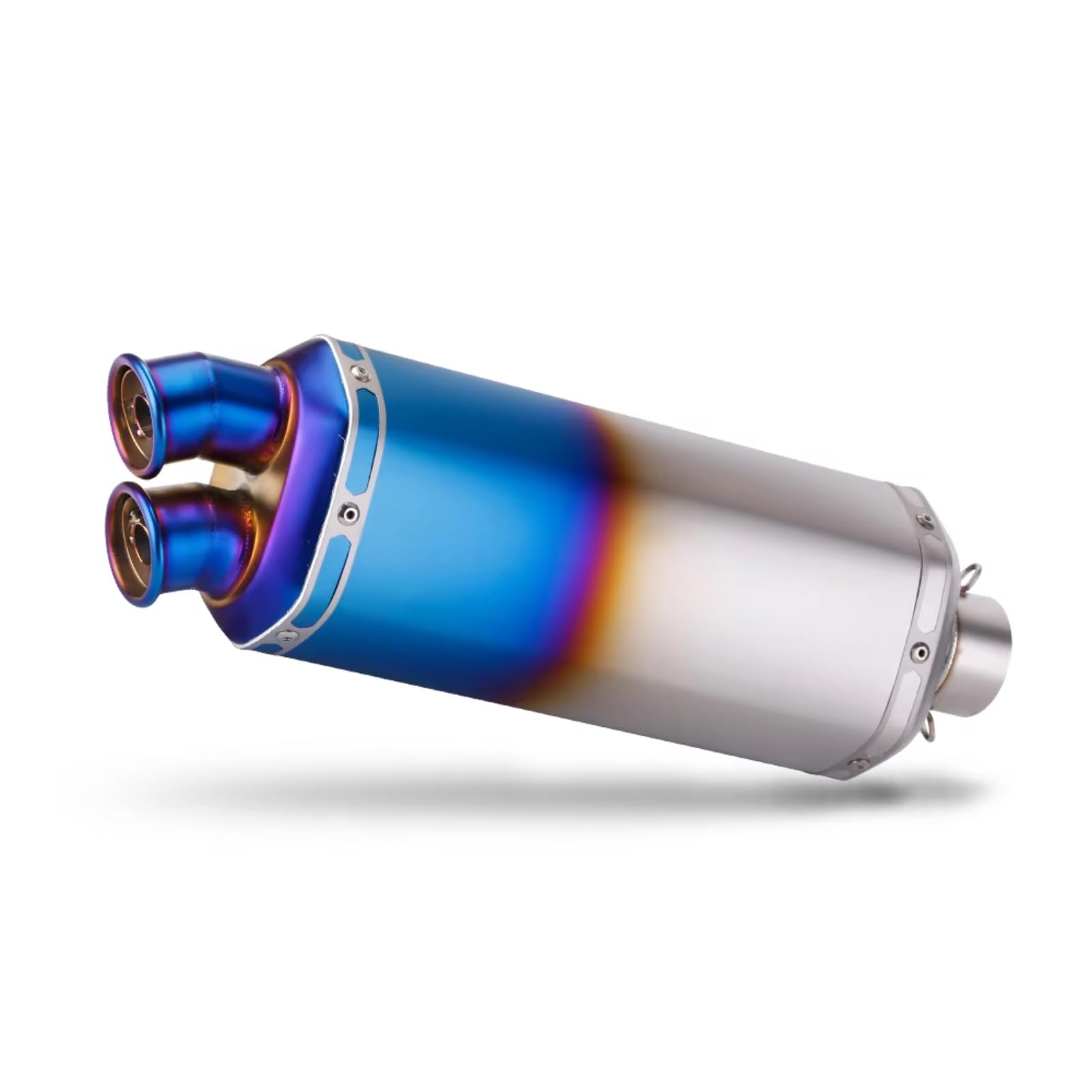 PQAIECXD Motorradauspuff Kompatibel Mit Für Ninja400 Universal-Motorrad-Schalldämpfer-Auspuffrohr, 51 Mm, Motorrad-Auspuffschalldämpfer, Doppelauslass-Endschalldämpferrohr(Type C) von PQAIECXD
