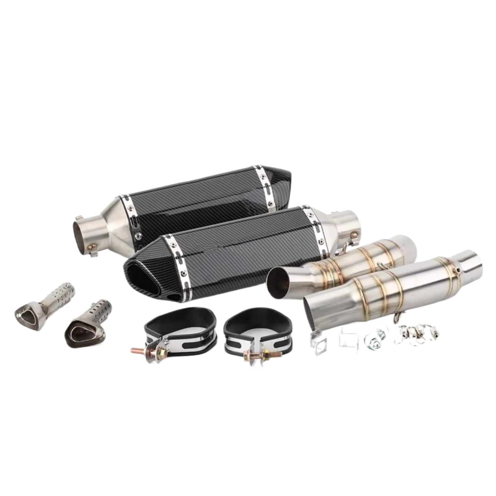PQAIECXD Motorradauspuff Kompatibel Mit Für Z1000 Für Z1000SX 2010 2011 2012 2013 2014 2015 2016 2017 2018 2019 2020 Motorradauspuff Mittelrohr Slip On 51mm Schalldämpfer(G) von PQAIECXD