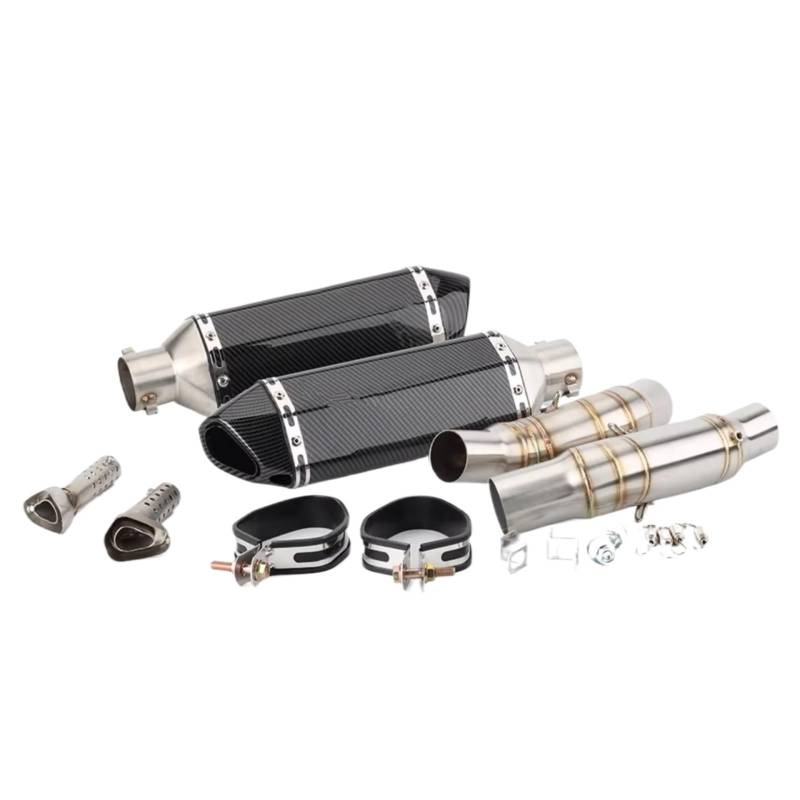 PQAIECXD Motorradauspuff Kompatibel Mit Für Z1000 Für Z1000SX 2010 2011 2012 2013 2014 2015 2016 2017 2018 2019 2020 Motorradauspuff Mittelrohr Slip On 51mm Schalldämpfer(G) von PQAIECXD