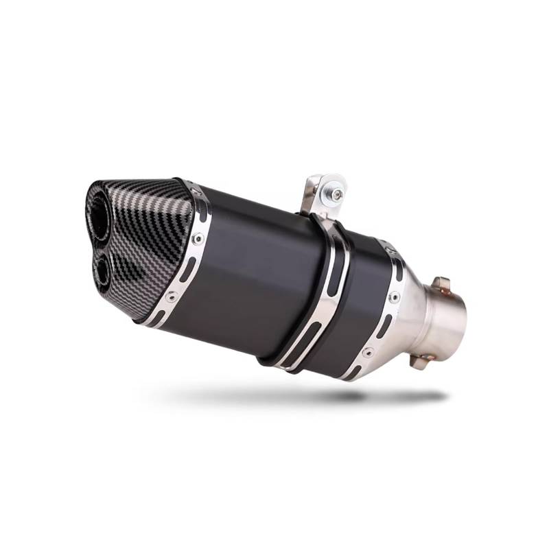 PQAIECXD Motorradauspuff Kompatibel Mit Für Z250 Motorradzubehör Universal 51MM Motorrad-Auspuffschalldämpfer Doppelloch-Endrohr Modifiziertes Rohr(C) von PQAIECXD