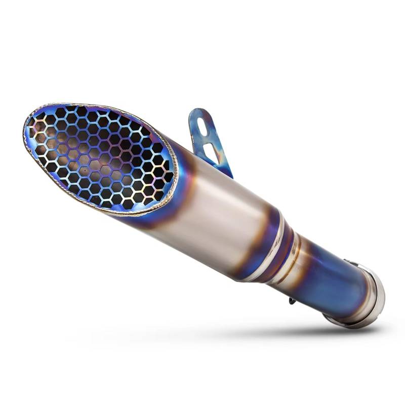 PQAIECXD Motorradauspuff Kompatibel Mit Für ZX10R 2021 2022 2023 2024 Motorrad Slip On Modify Titanlegierung Burnt Blue Net CoverLine Schalldämpfer von PQAIECXD