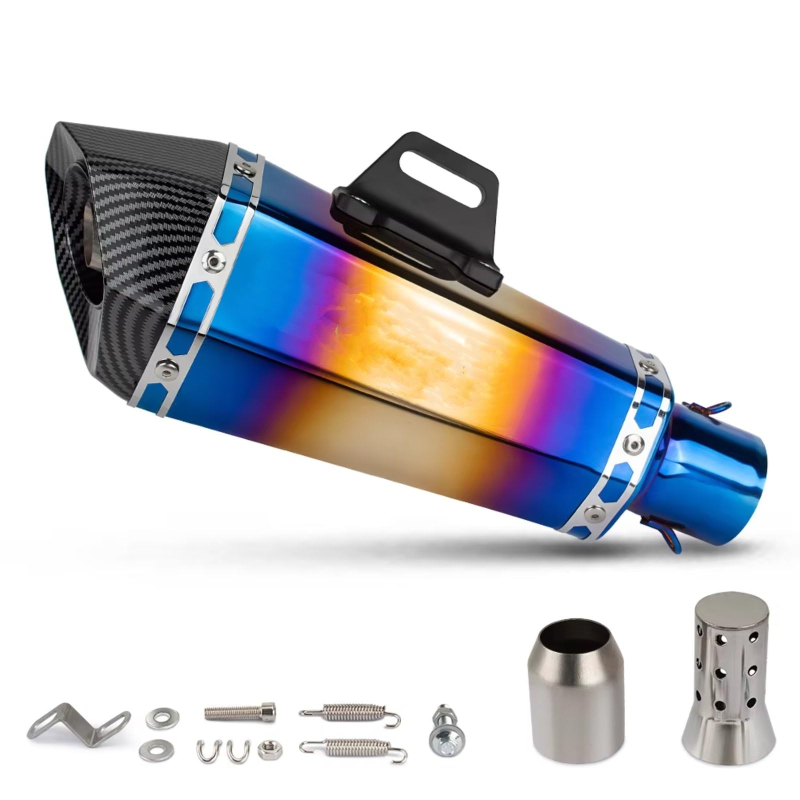 PQAIECXD Motorradauspuff Kompatibel Mit Für ZX4RR 51MM Universal Schalldämpfer Motorrad Auspuff Kleinkegel Hexagon Schalldämpfer Ändern(Type C) von PQAIECXD