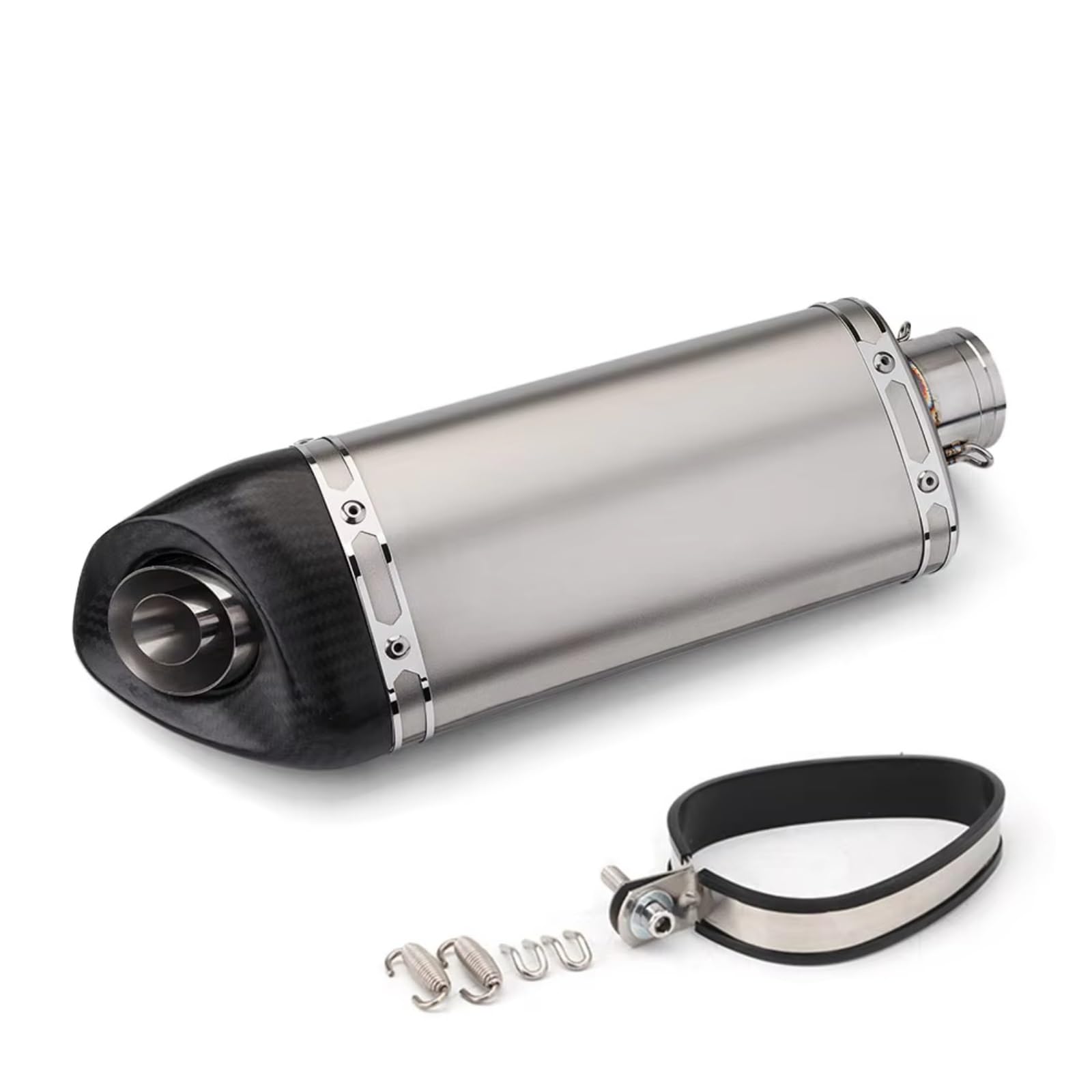PQAIECXD Motorradauspuff Kompatibel Mit MT03 Motorrad Modifizierter Auspuffschalldämpfer 51mm Universal-Motorradauspuff Modifiziertes Endrohr Schräger Dreieckschalldämpfer(B) von PQAIECXD