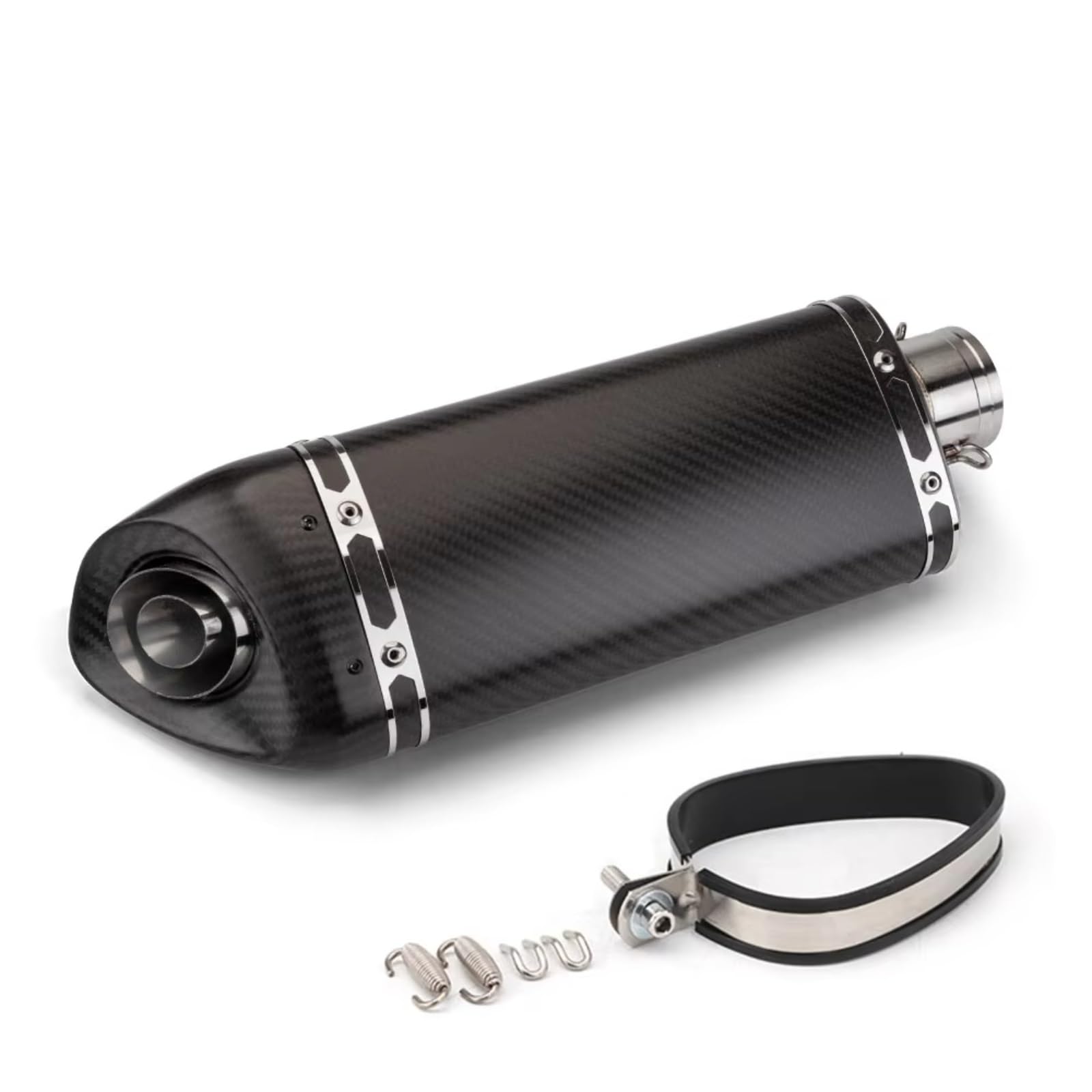 PQAIECXD Motorradauspuff Kompatibel Mit MT03 Motorrad Modifizierter Auspuffschalldämpfer 51mm Universal-Motorradauspuff Modifiziertes Endrohr Schräger Dreieckschalldämpfer(E) von PQAIECXD