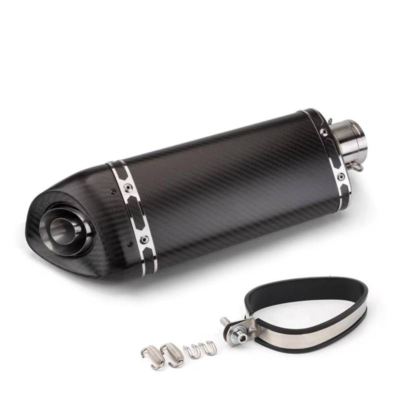 PQAIECXD Motorradauspuff Kompatibel Mit MT03 Motorrad Modifizierter Auspuffschalldämpfer 51mm Universal-Motorradauspuff Modifiziertes Endrohr Schräger Dreieckschalldämpfer(E) von PQAIECXD
