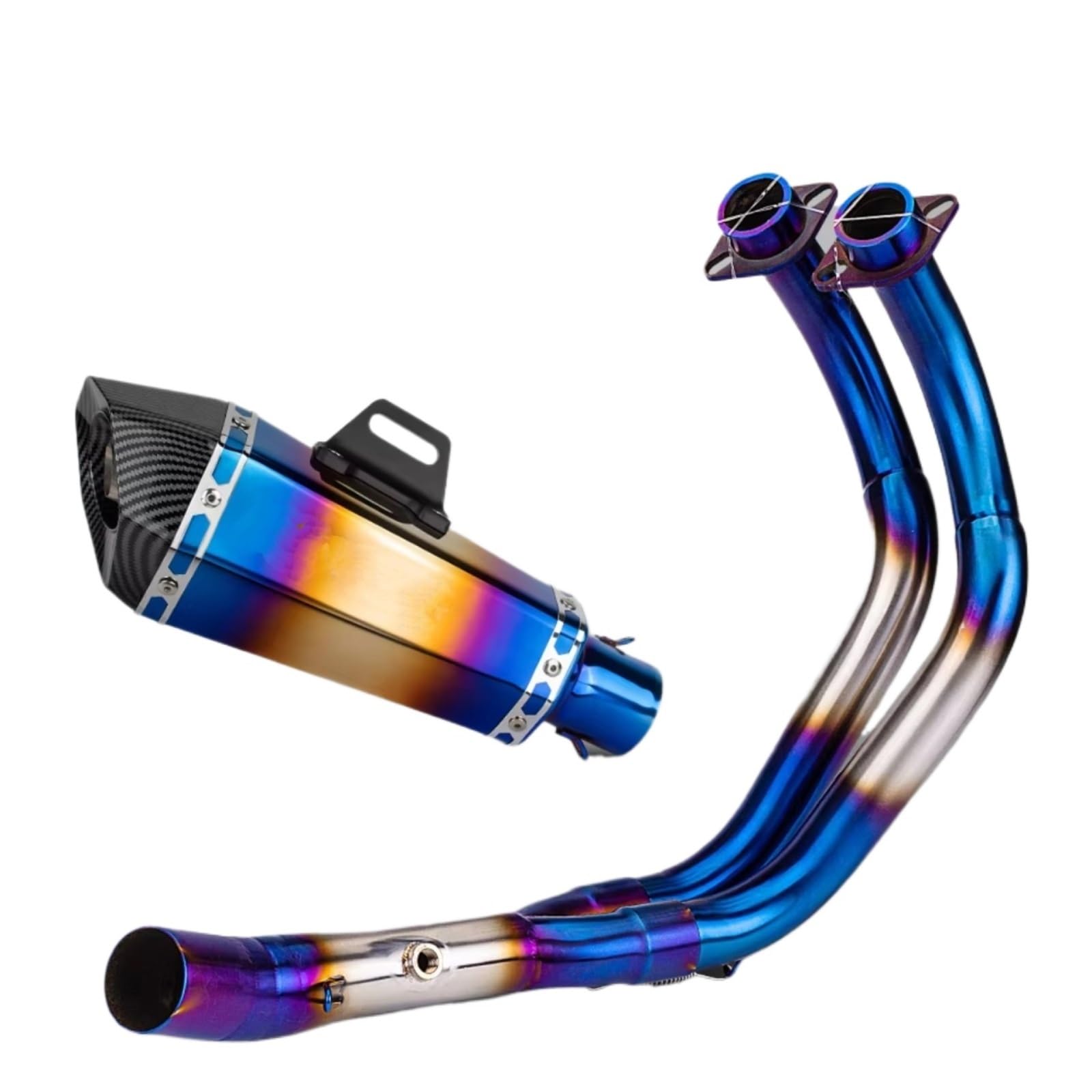PQAIECXD Motorradauspuff Kompatibel Mit MT07 Für FZ07 Für XSR700 2014 2015 2016 2017 2018 2019 2020 2021 2022 2023 2024 Motorradauspuff Modifizieren Schalldämpfer Front Link Pipe(Type B) von PQAIECXD
