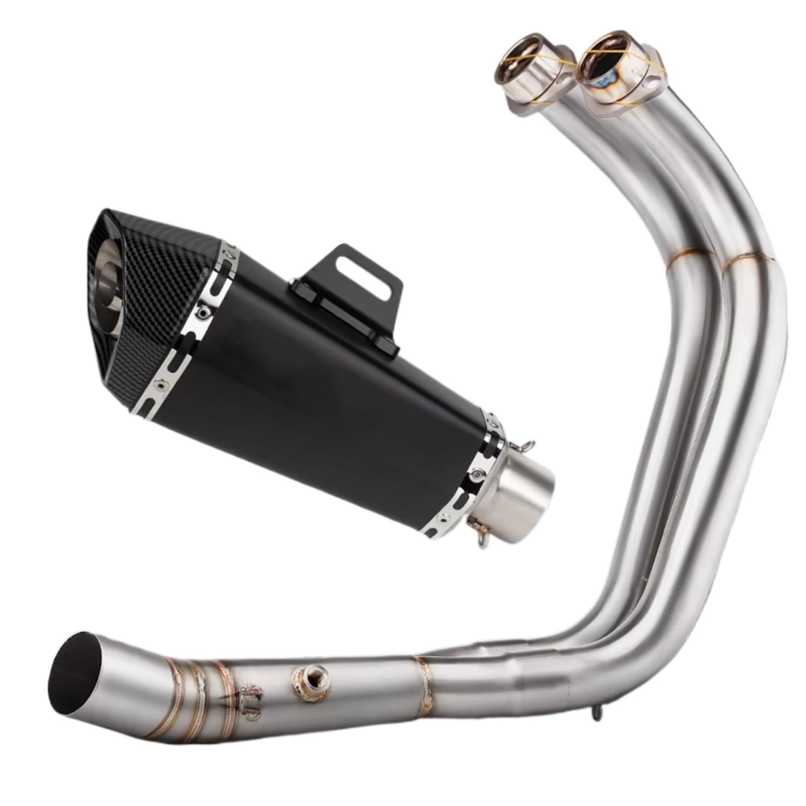 PQAIECXD Motorradauspuff Kompatibel Mit MT07 Für FZ07 Für XSR700 2014 2015 2016 2017 2018 2019 2020 2021 2022 2023 2024 Motorradauspuff Modifizieren Schalldämpfer Front Link Pipe(Type C) von PQAIECXD