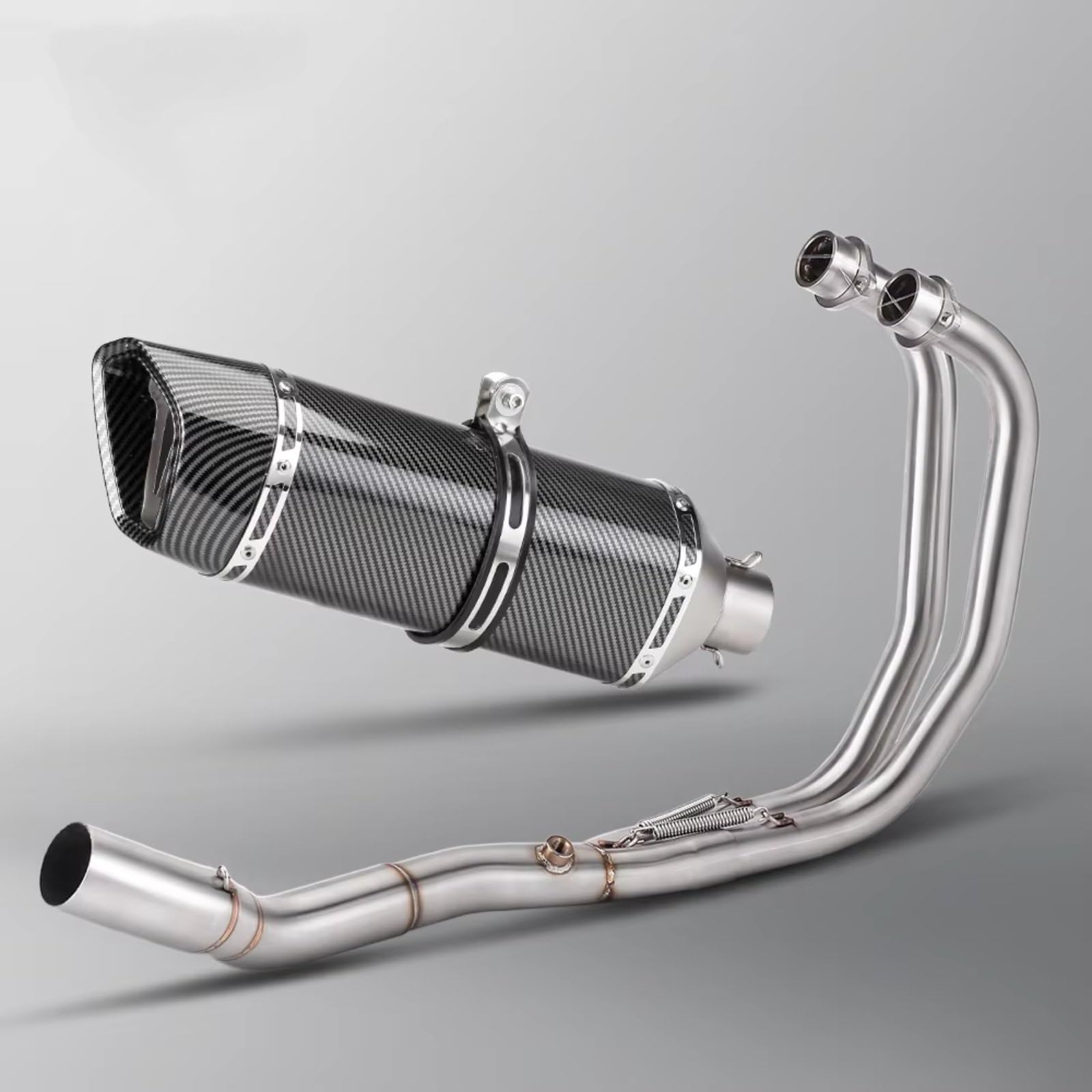 PQAIECXD Motorradauspuff Kompatibel Mit R25 Für R3 Für MT03 2015 2016 2017 2018 2019 2020 2021 2022 2023 2024 Motorradauspuff Modifizierter Krümmer Frontrohr Slip-On-Schalldämpfer(A) von PQAIECXD