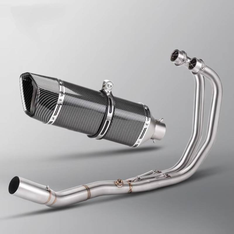 PQAIECXD Motorradauspuff Kompatibel Mit R25 Für R3 Für MT03 2015 2016 2017 2018 2019 2020 2021 2022 2023 2024 Motorradauspuff Modifizierter Krümmer Frontrohr Slip-On-Schalldämpfer(A) von PQAIECXD