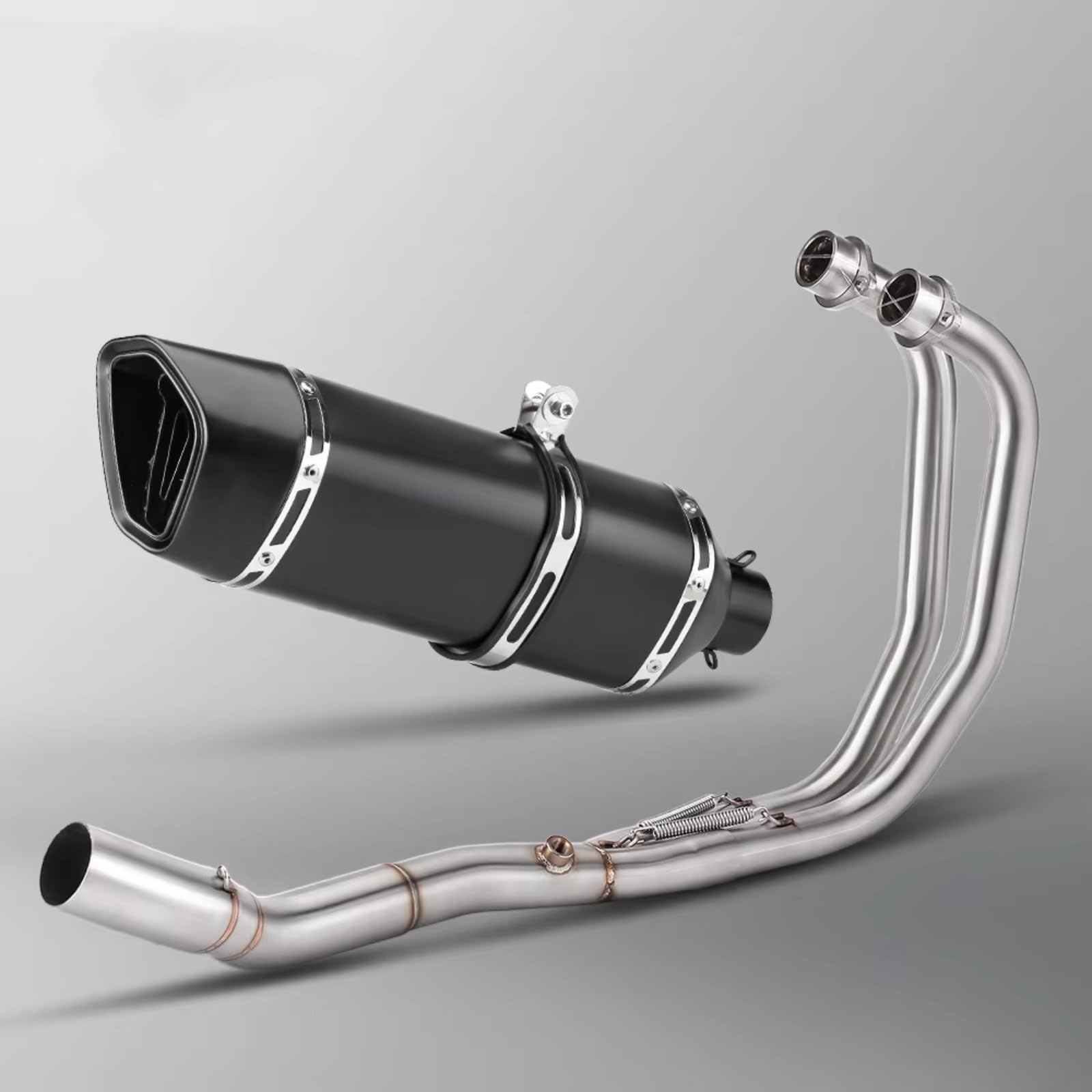 PQAIECXD Motorradauspuff Kompatibel Mit R25 Für R3 Für MT03 2015 2016 2017 2018 2019 2020 2021 2022 2023 2024 Motorradauspuff Modifizierter Krümmer Frontrohr Slip-On-Schalldämpfer(B) von PQAIECXD