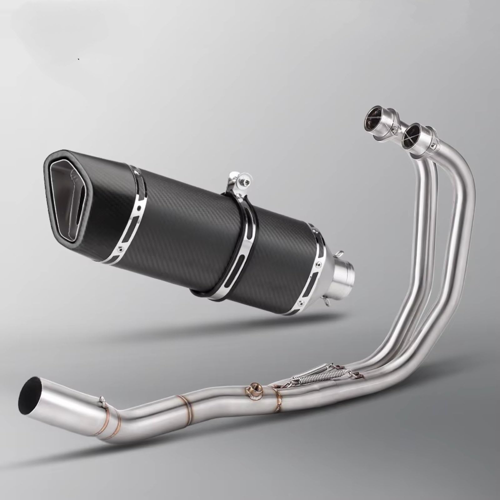 PQAIECXD Motorradauspuff Kompatibel Mit R25 Für R3 Für MT03 2015 2016 2017 2018 2019 2020 2021 2022 2023 2024 Motorradauspuff Modifizierter Krümmer Frontrohr Slip-On-Schalldämpfer(F) von PQAIECXD
