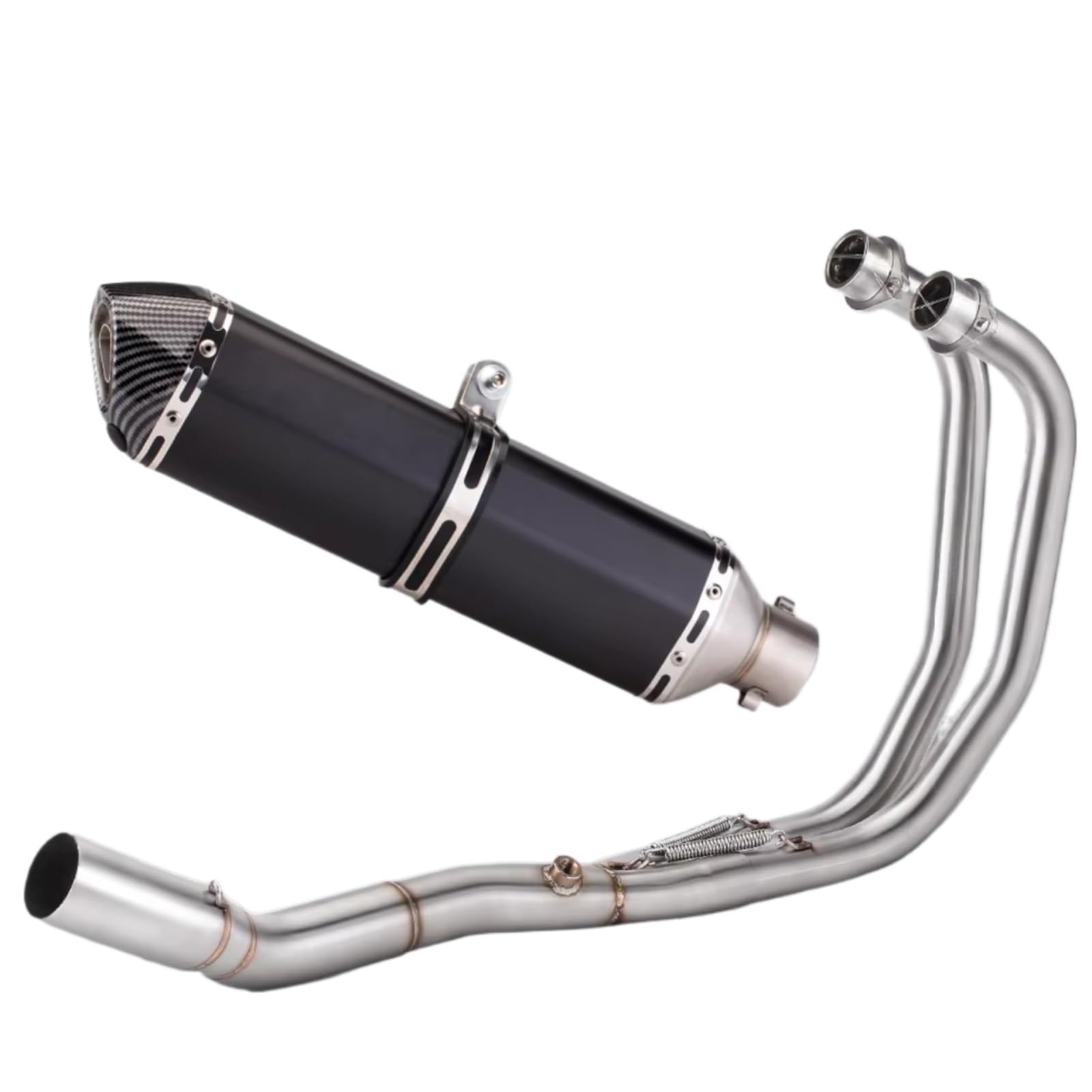 PQAIECXD Motorradauspuff Kompatibel Mit R3 Für R25 Für MT03 2015 2016 2017 2018 2019 2020 2021 2022 2023 2024 Motorradauspuff Vorne Verbindungsrohr 470MM Schalldämpfer(A) von PQAIECXD