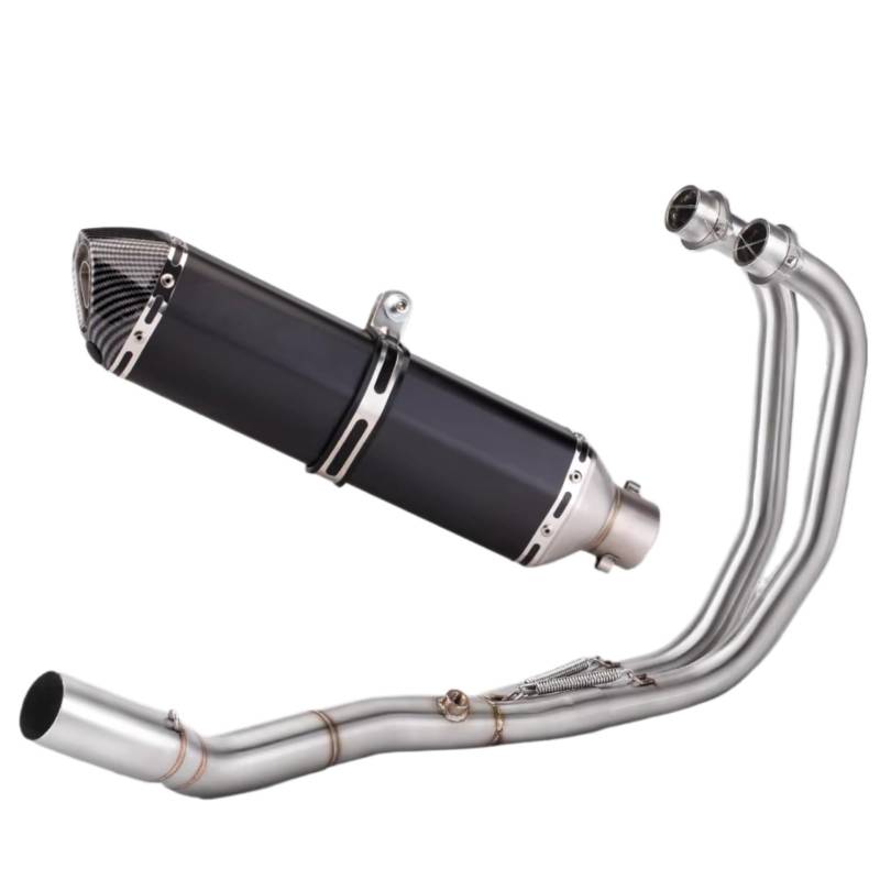 PQAIECXD Motorradauspuff Kompatibel Mit R3 Für R25 Für MT03 2015 2016 2017 2018 2019 2020 2021 2022 2023 2024 Motorradauspuff Vorne Verbindungsrohr 470MM Schalldämpfer(A) von PQAIECXD