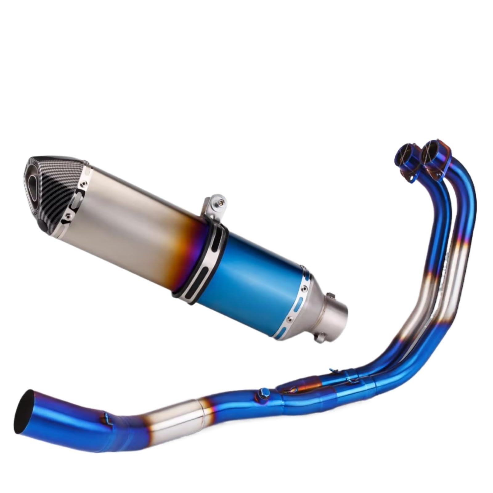 PQAIECXD Motorradauspuff Kompatibel Mit R3 Für R25 Für MT03 2015 2016 2017 2018 2019 2020 2021 2022 2023 2024 Motorradauspuff Vorne Verbindungsrohr 470MM Schalldämpfer(E) von PQAIECXD
