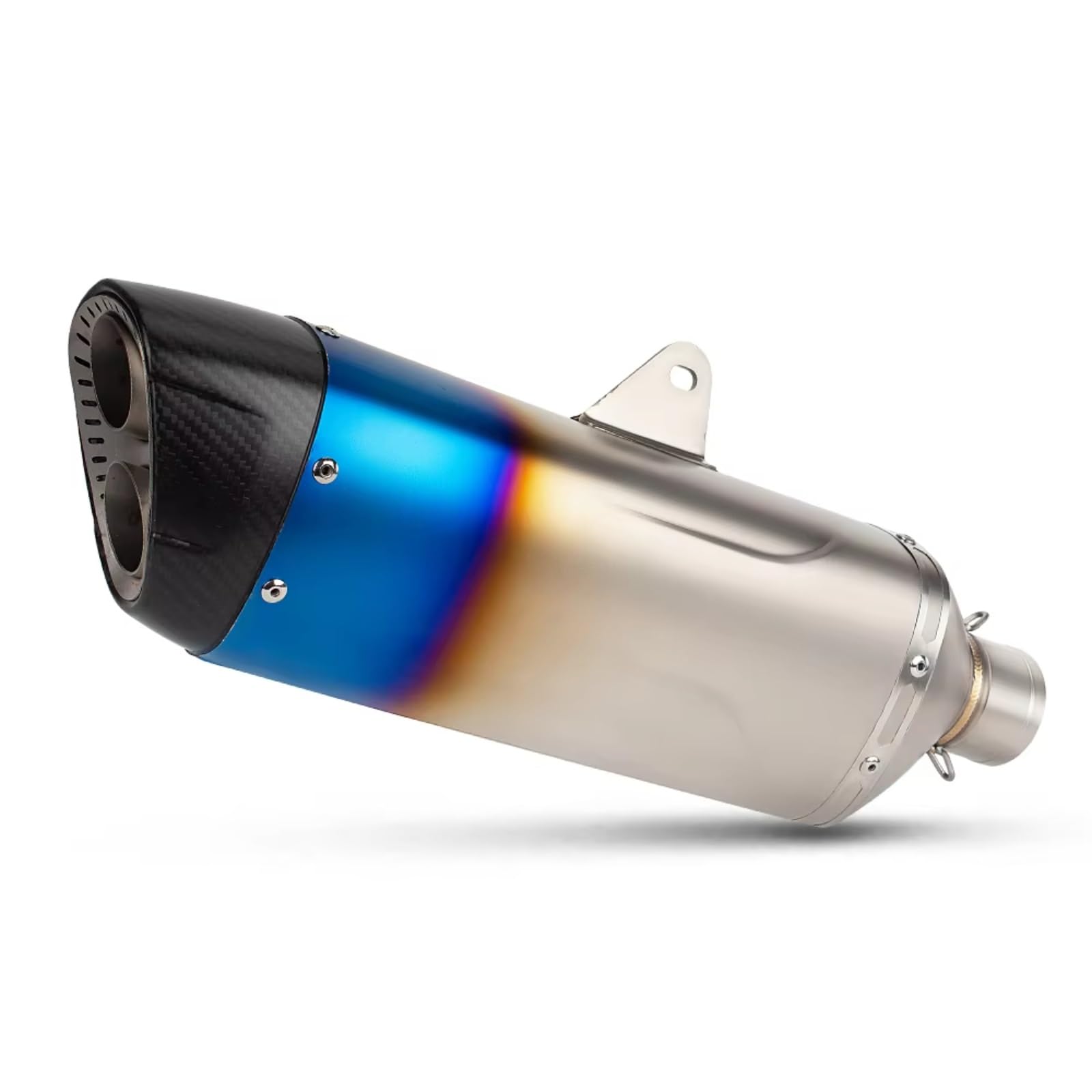 PQAIECXD Motorradauspuff Kompatibel Mit R3-Motorrad-Schalldämpfer-Auspuffrohr, 51 Mm, Universeller Motorrad-Doppelloch-Auspuffschalldämpfer Mit DB-Killer(Type C) von PQAIECXD