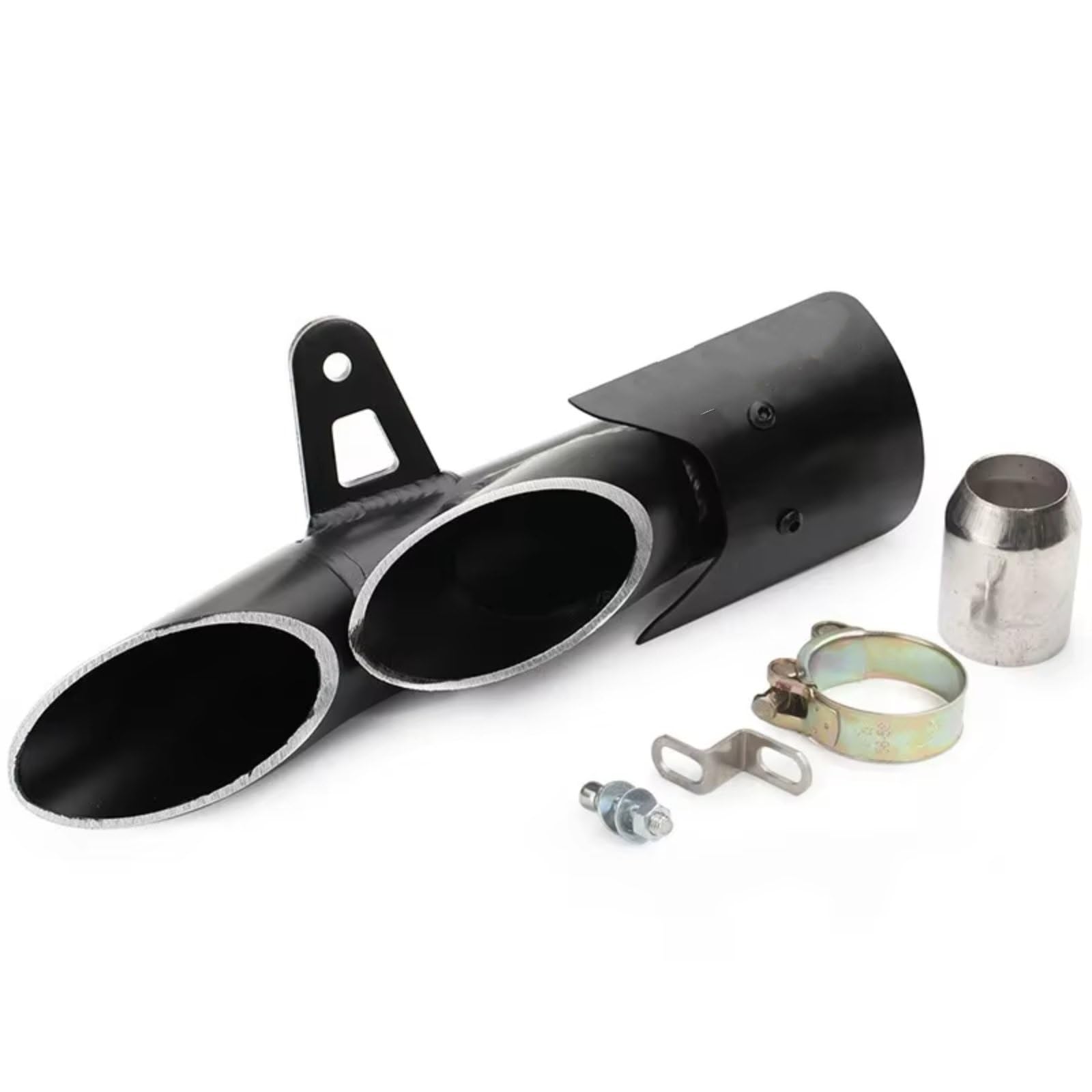 PQAIECXD Motorradauspuff Kompatibel Mit R6 Motorradzubehör Motorradauspuff Schalldämpfer Doppelloch Big Row Auspuffrohr(Type B) von PQAIECXD