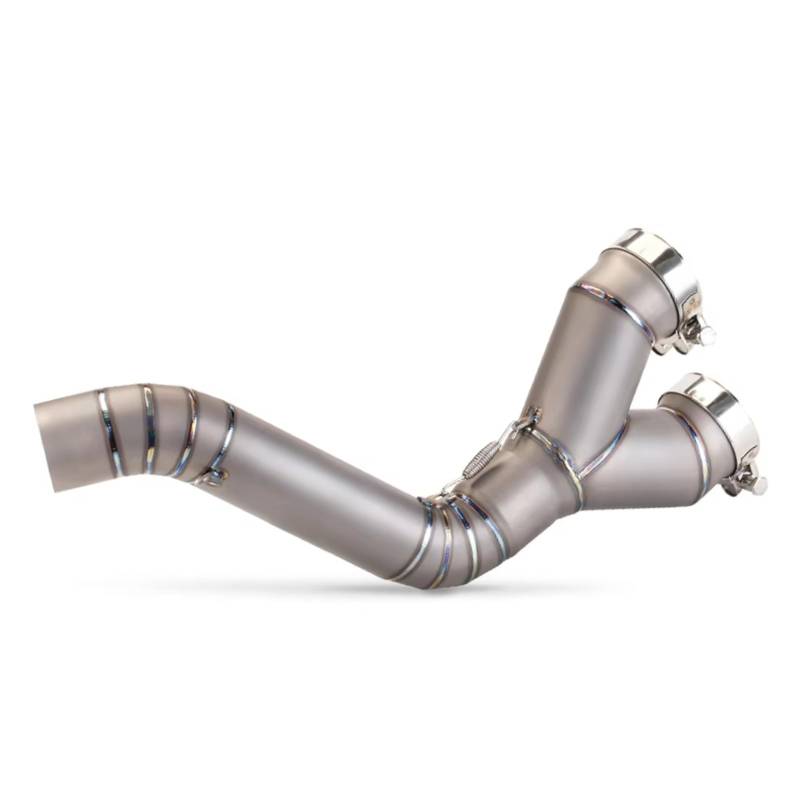 PQAIECXD Motorradauspuff Kompatibel Mit S1000RR 2010 2011 2012 2013 2014 60MM Motorrad-Rennauspuff Modifizieren Slip-On-Mittelverbindungsrohr(Titanium) von PQAIECXD