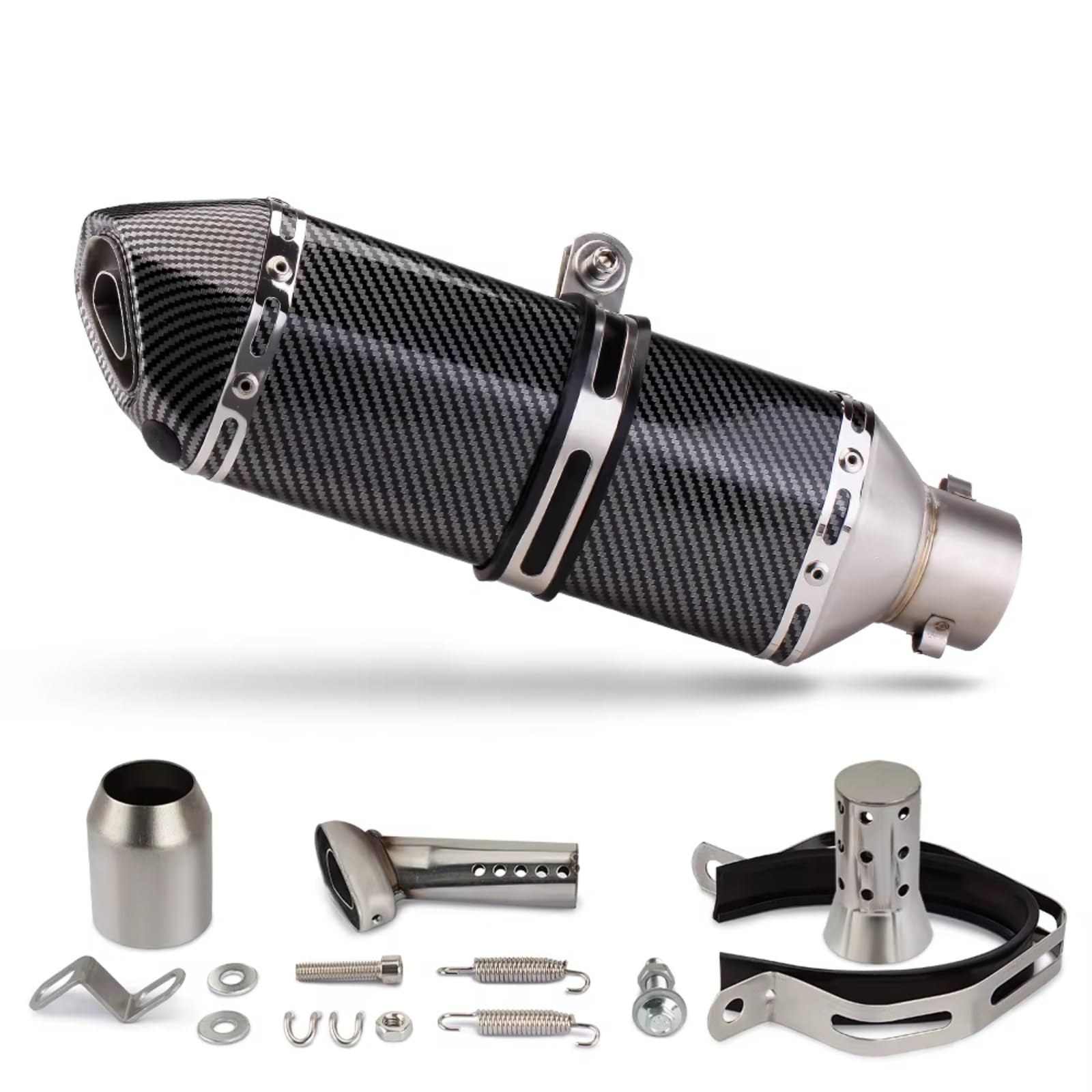 PQAIECXD Motorradauspuff Kompatibel Mit Suzuki Für Gsxr125 Motorradauspuffrohr Mit Schalldämpfer 370 MM Universal 38-51 Mm Motorradauspuffrohr(A) von PQAIECXD