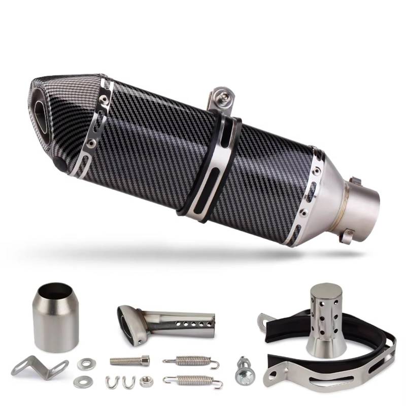 PQAIECXD Motorradauspuff Kompatibel Mit Suzuki Für Gsxr125 Motorradauspuffrohr Mit Schalldämpfer 370 MM Universal 38-51 Mm Motorradauspuffrohr(A) von PQAIECXD