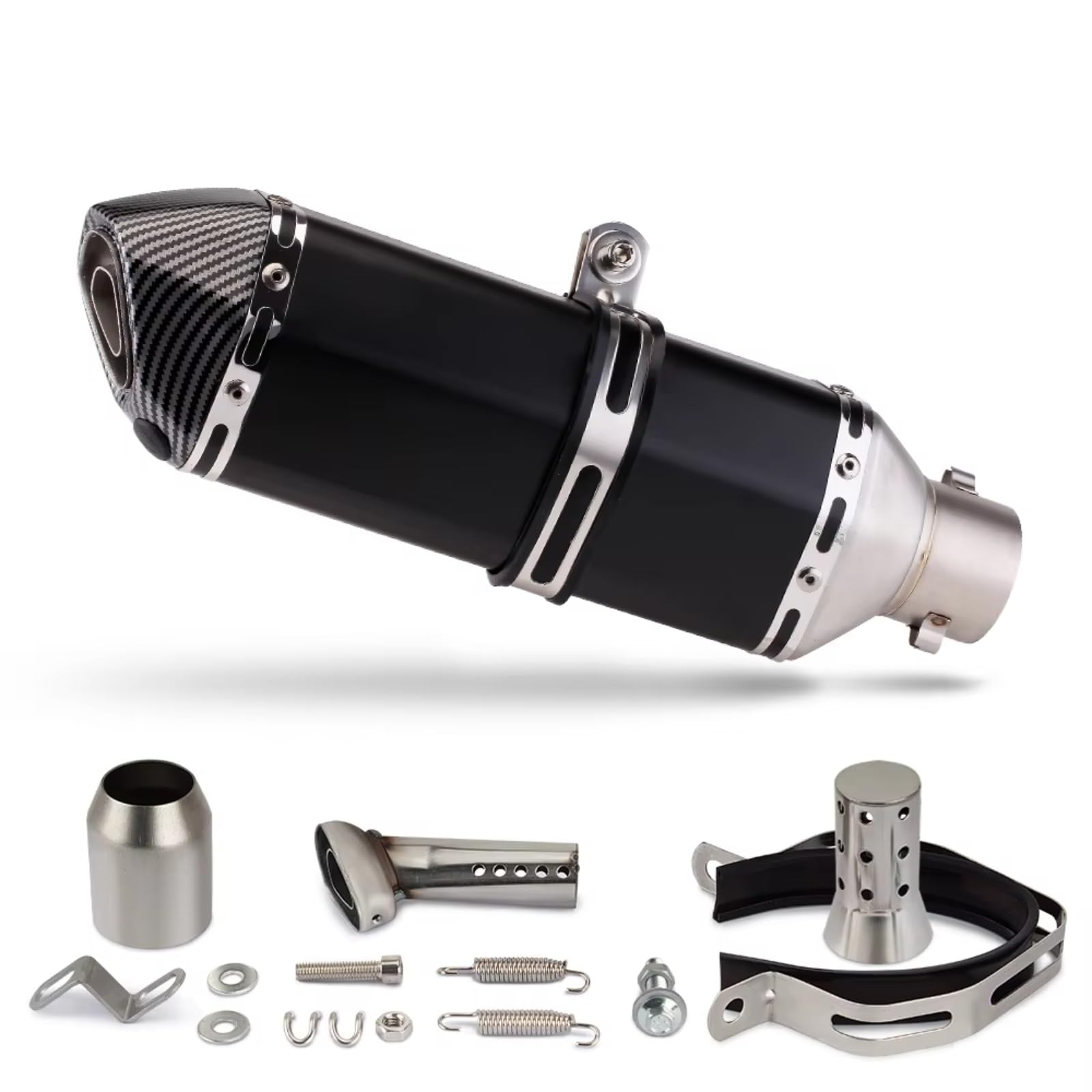 PQAIECXD Motorradauspuff Kompatibel Mit Suzuki Für Gsxr125 Motorradauspuffrohr Mit Schalldämpfer 370 MM Universal 38-51 Mm Motorradauspuffrohr(B) von PQAIECXD