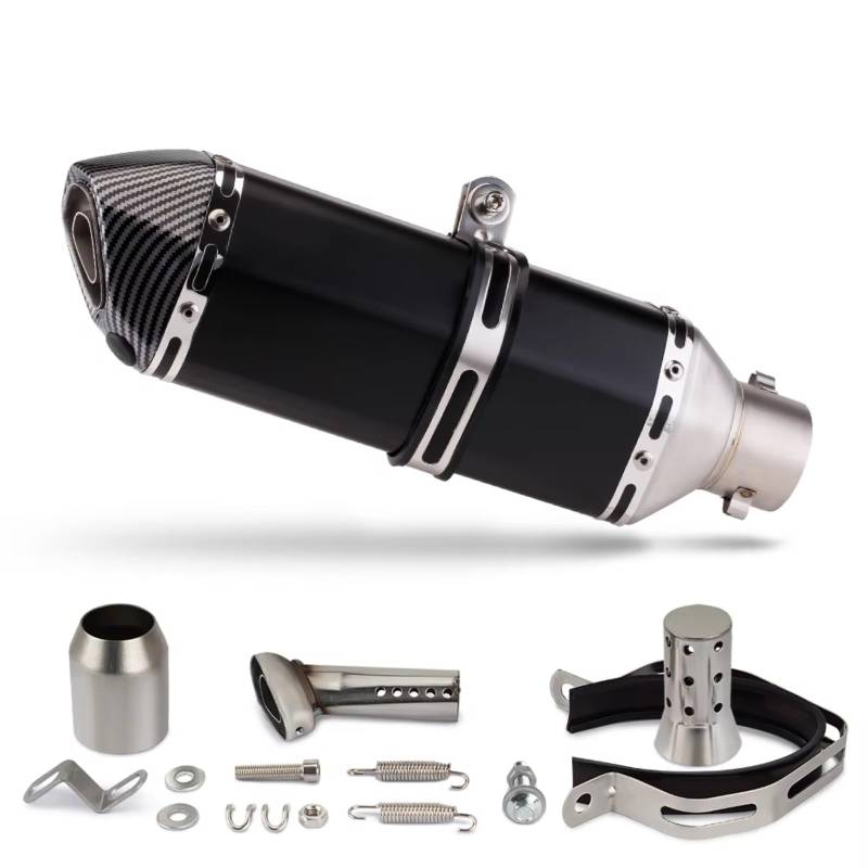 PQAIECXD Motorradauspuff Kompatibel Mit Suzuki Für Gsxr125 Motorradauspuffrohr Mit Schalldämpfer 370 MM Universal 38-51 Mm Motorradauspuffrohr(B) von PQAIECXD