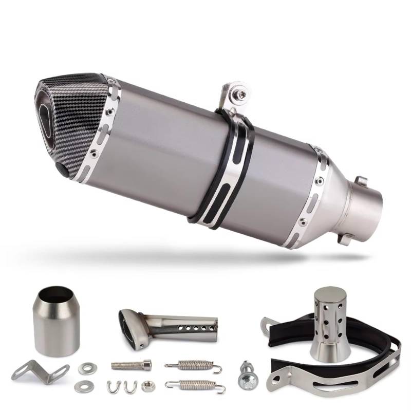 PQAIECXD Motorradauspuff Kompatibel Mit Suzuki Für Gsxr125 Motorradauspuffrohr Mit Schalldämpfer 370 MM Universal 38-51 Mm Motorradauspuffrohr(D) von PQAIECXD