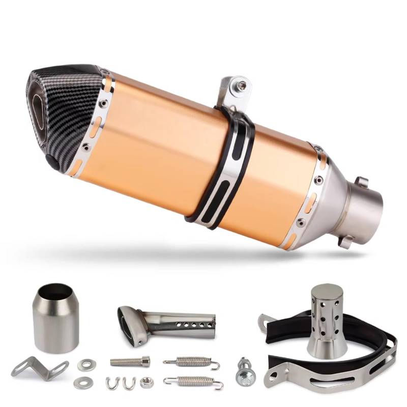 PQAIECXD Motorradauspuff Kompatibel Mit Suzuki Für Gsxr125 Motorradauspuffrohr Mit Schalldämpfer 370 MM Universal 38-51 Mm Motorradauspuffrohr(G) von PQAIECXD