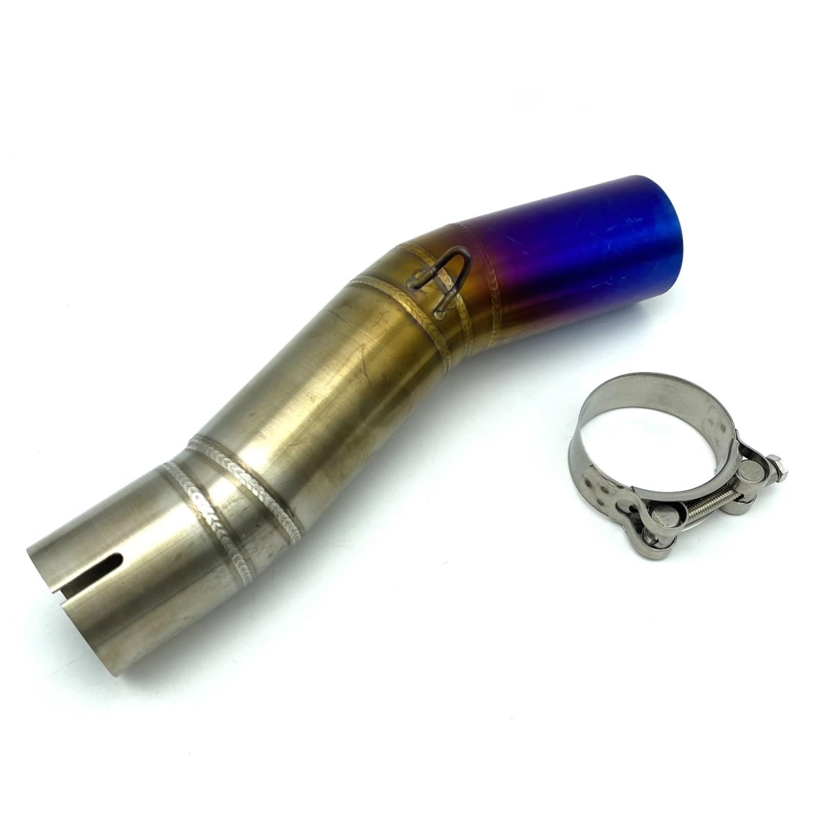 PQAIECXD Motorradauspuff Kompatibel Mit Suzuki Für Gsxr600 Gsxr750 K7 K8 K9 K10 Motorrad Slip-On Auspuffrohr Schalldämpfer Mittelglied Mittelrohr(Blue) von PQAIECXD