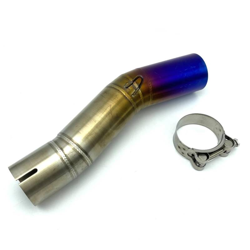 PQAIECXD Motorradauspuff Kompatibel Mit Suzuki Für Gsxr600 Gsxr750 K7 K8 K9 K10 Motorrad Slip-On Auspuffrohr Schalldämpfer Mittelglied Mittelrohr(Blue) von PQAIECXD