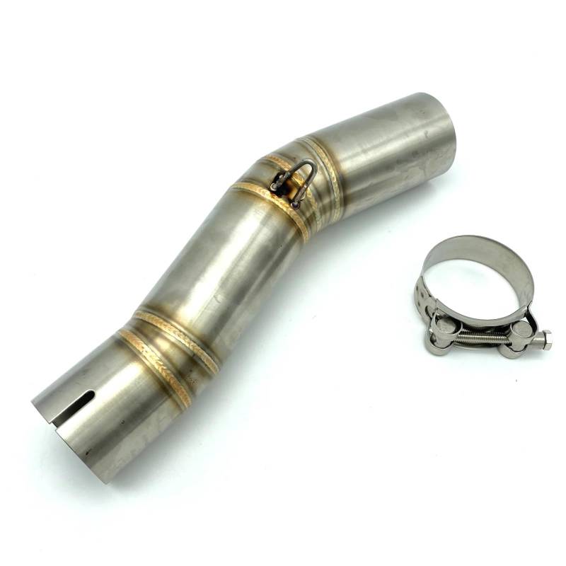 PQAIECXD Motorradauspuff Kompatibel Mit Suzuki Für Gsxr600 Gsxr750 K7 K8 K9 K10 Motorrad Slip-On Auspuffrohr Schalldämpfer Mittelglied Mittelrohr(Silver) von PQAIECXD