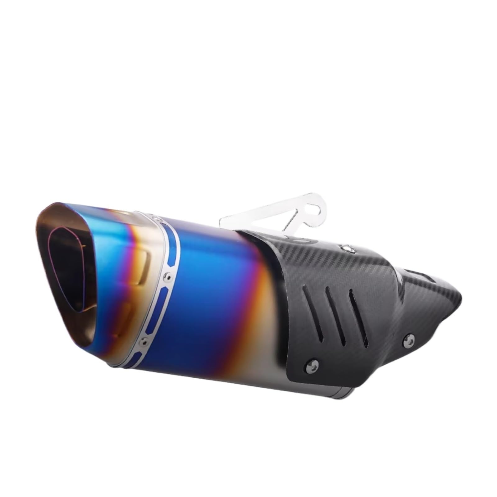 PQAIECXD Motorradauspuff Kompatibel Mit XMAX125 Für MT03 Motorradauspuff Modifizieren Sie Den Universellen 51-mm-Halbblau-Schalldämpfer Mit Carbon-Abdeckung(Type B) von PQAIECXD