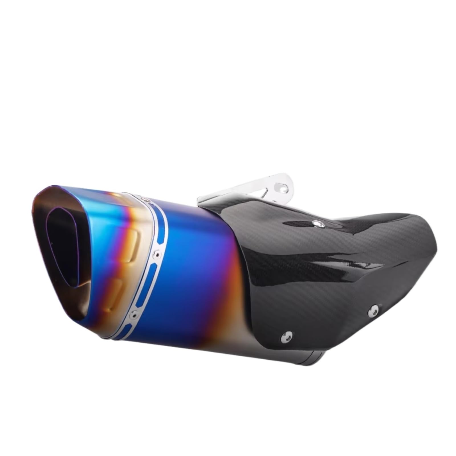 PQAIECXD Motorradauspuff Kompatibel Mit XMAX125 Für MT03 Motorradauspuff Modifizieren Sie Den Universellen 51-mm-Halbblau-Schalldämpfer Mit Carbon-Abdeckung(Type C) von PQAIECXD