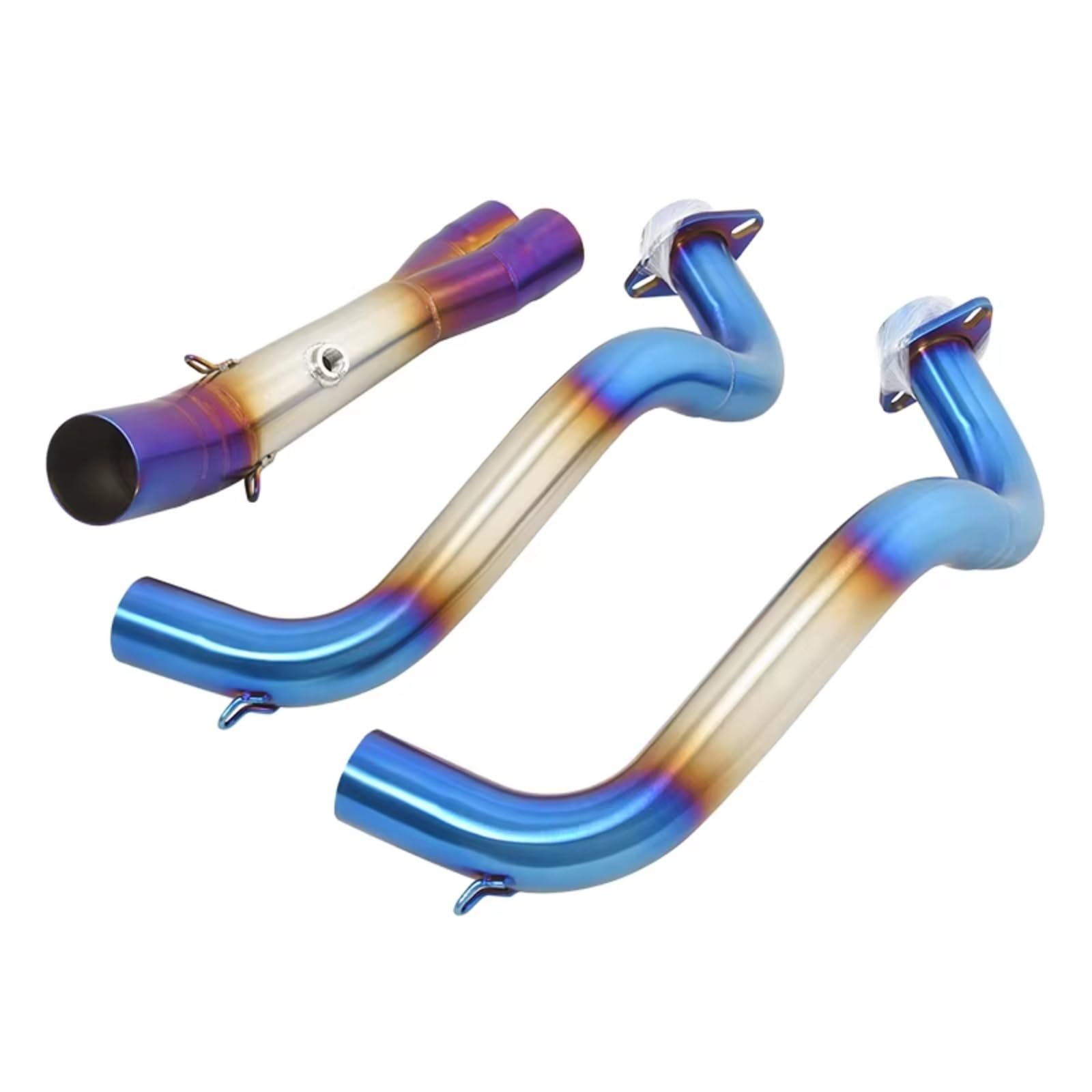 PQAIECXD Motorradauspuff Kompatibel Mit Yamaha Für MT07 FZ07 XSR700 2014-2021 Motorrad-Auspuffanlage Für Escape Moto Front Link Pipe Für Connect 50,8 Mm Schalldämpfer(Blue) von PQAIECXD