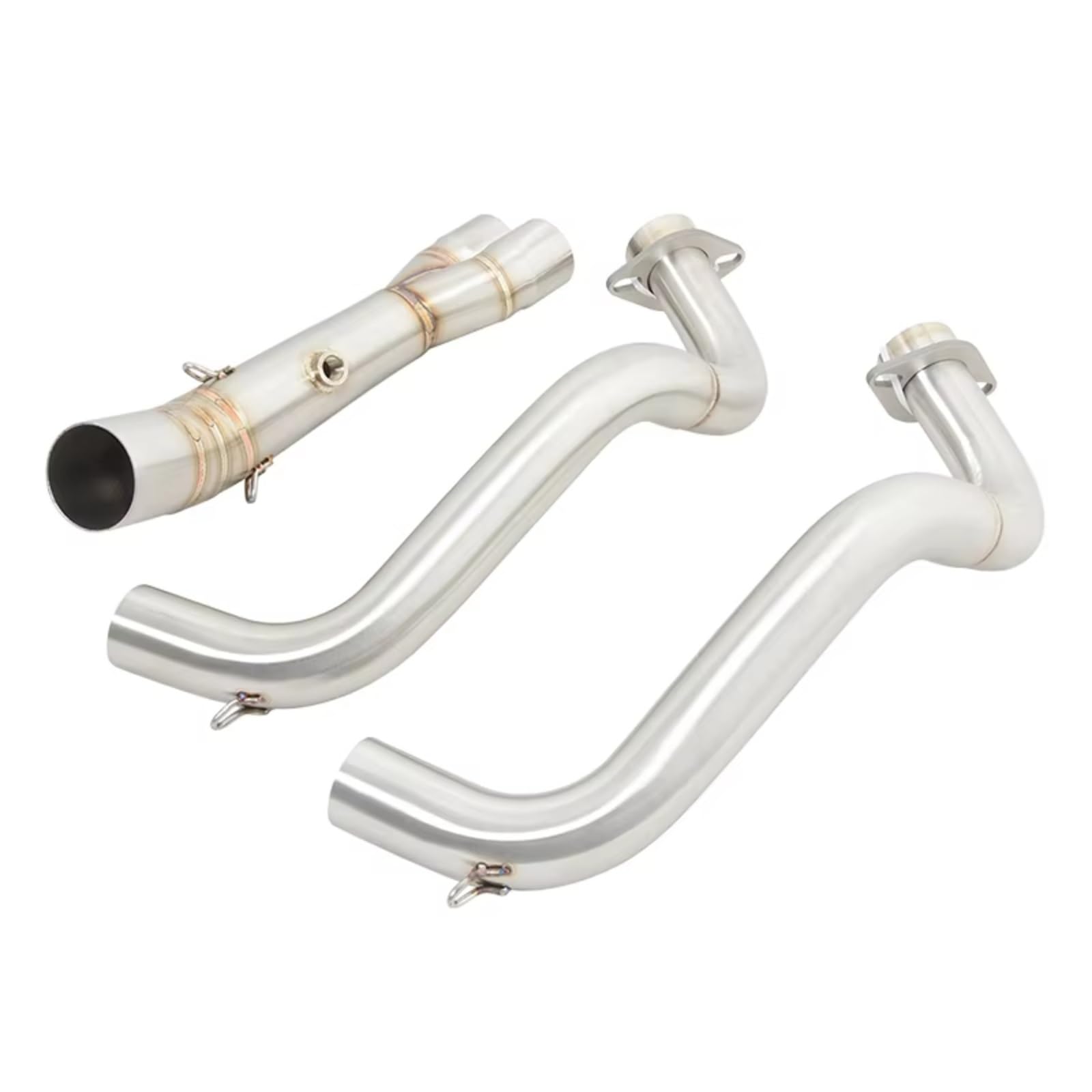 PQAIECXD Motorradauspuff Kompatibel Mit Yamaha Für MT07 FZ07 XSR700 2014-2021 Motorrad-Auspuffanlage Für Escape Moto Front Link Pipe Für Connect 50,8 Mm Schalldämpfer(Silver) von PQAIECXD