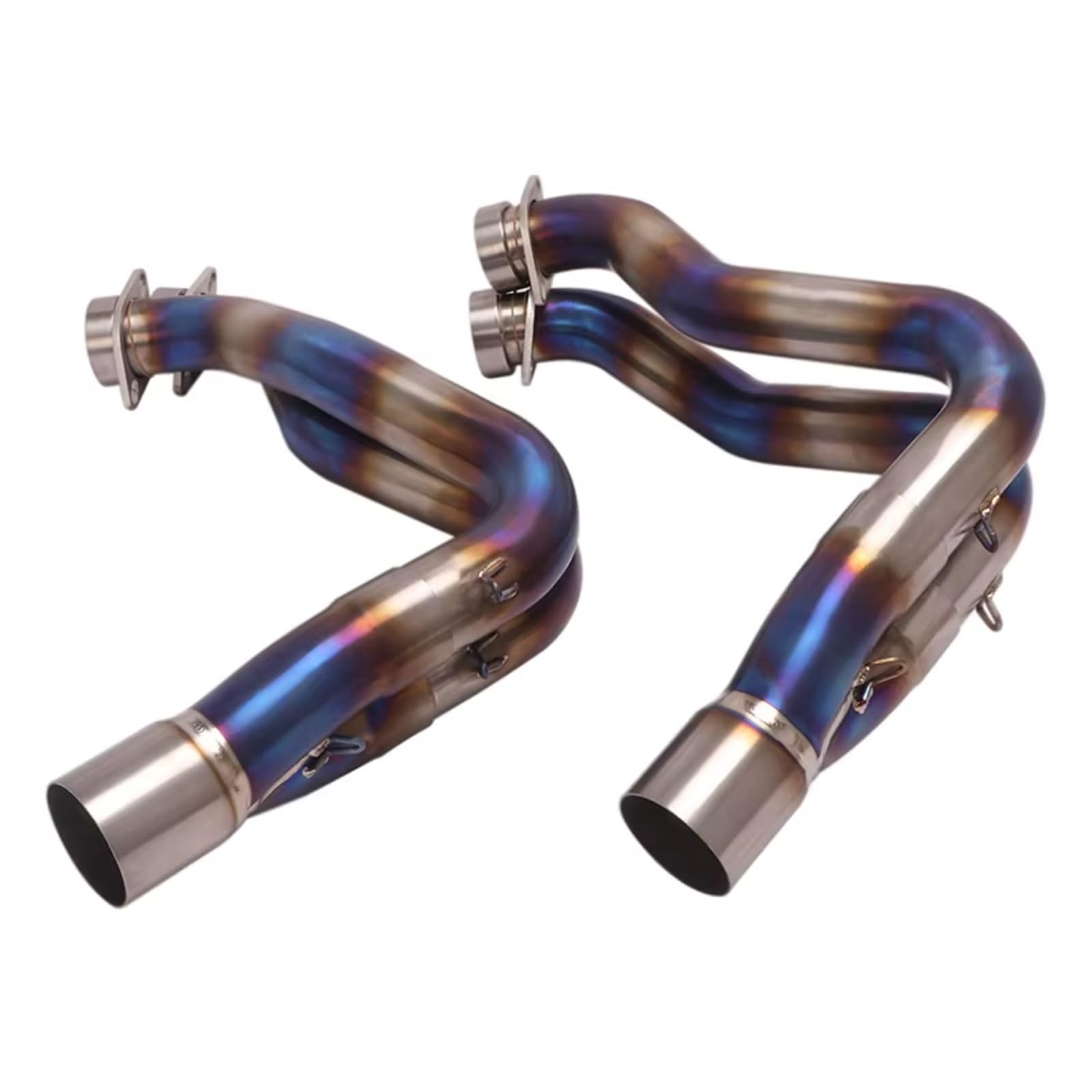 PQAIECXD Motorradauspuff Kompatibel Mit Yamaha Für MT10 YZF-R1 R1M 2015-2021 Motorradauspuffanlagen Modifiziert Für Escape Front Link Pipe Schalldämpfer(Blue) von PQAIECXD