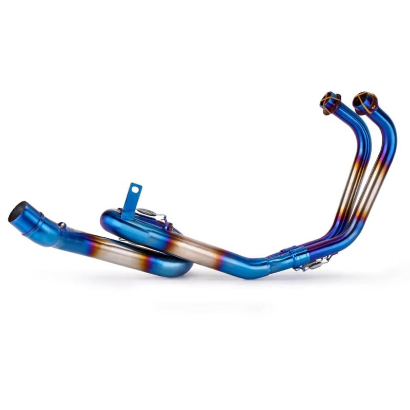 PQAIECXD Motorradauspuff Kompatibel Mit Yamaha Für R25 R3 MT03 Motorrad-Auspuffrohr-Endrohr Motorrad-Auspuff-Verbindungsrohr-Adapteranschluss(Blue) von PQAIECXD