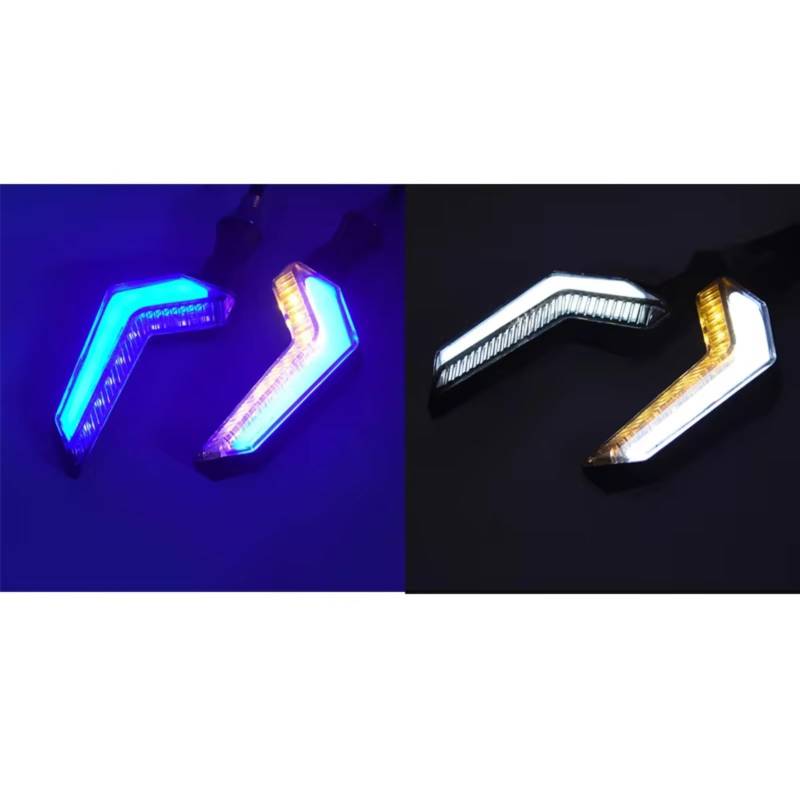 PQAIECXD Motorradblinkers Kompatibel Mit Benelli Für TRK 502 Für Leoncion 12V Motorrad-Blinker 10MM ABS Blinklicht Blinker Licht Wasserdicht(Blue and White) von PQAIECXD