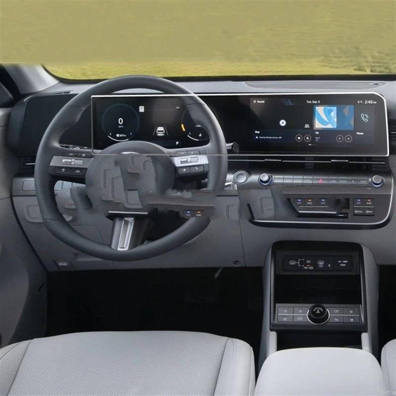 PQAIECXD Navigation Schutzfolie Kompatibel Mit Hyundai Für Kona SX2 2023 2024 12,3 Zoll Auto-Infotainment-GPS-Navigationsdisplay Schutzfolie TPU-Displayschutz von PQAIECXD