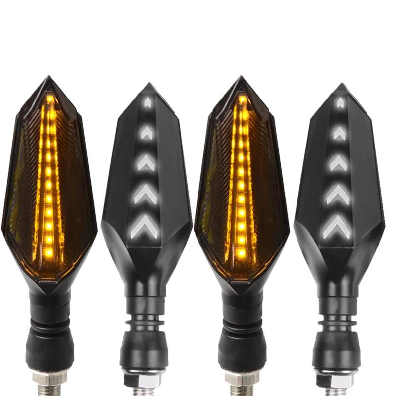 PQAWSFR Blinkerleuchten Kompatibel Mit F900XR Für G310GS Für G310R Für G650GS Motorrad-Blinker Blinker Fließende Blinklichter Blinkeranzeigen Bernstein(2 Pairs Yellow-White) von PQAWSFR