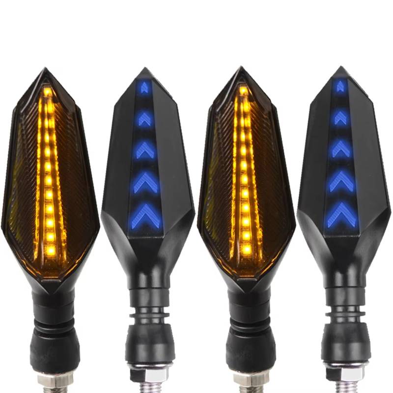 PQAWSFR Blinkerleuchten Kompatibel Mit Für Z1000 Für Z1000R Für Z1000SX Motorrad-Blinker Blinker Fließende Blinklichter Kontrollleuchte Blinker(2 Pairs Yellow-Blue) von PQAWSFR