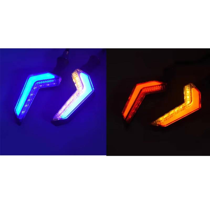 PQAWSFR Blinkerleuchten Kompatibel Mit S1000XR Für R1250GS Für ADV Für F900R 10MM Motorrad-Blinker Blinker Blinker Blinkleuchte Blinklampe(Red and Blue) von PQAWSFR