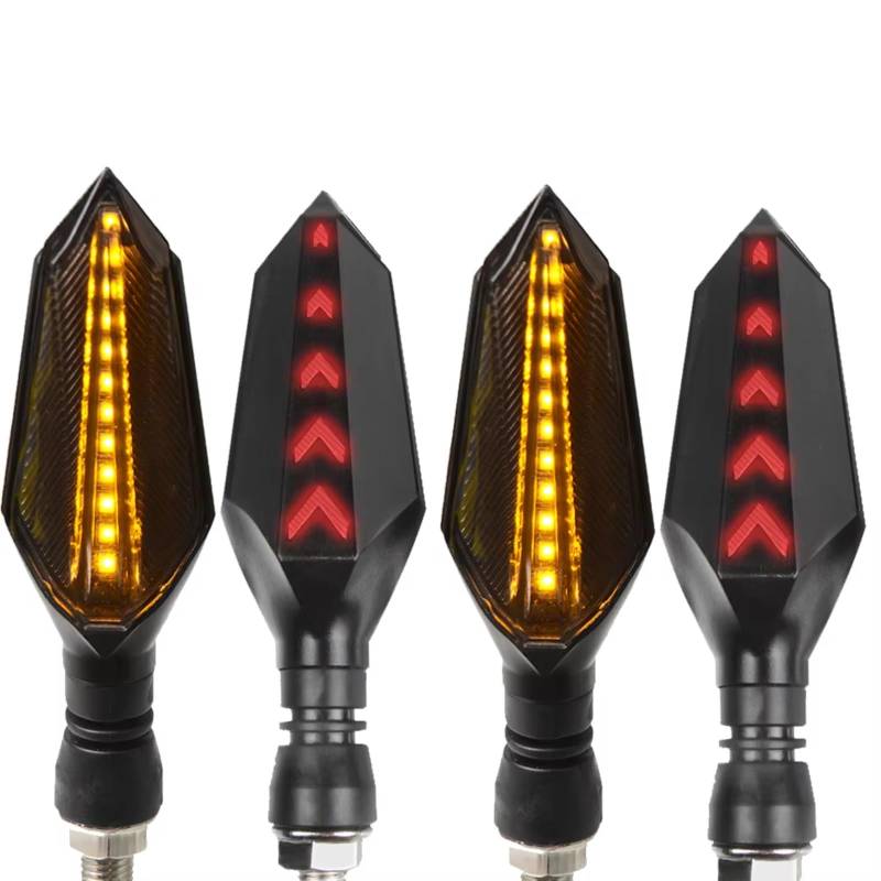 PQAWSFR Blinkerleuchten Kompatibel Mit Suzuki Für GSXS125 Für GSXS150 Für GSXS250 Motorrad-Blinker Links Rechts Blinker Blinker Blinker Schwanz Rechts(2 Pairs Yellow-red) von PQAWSFR